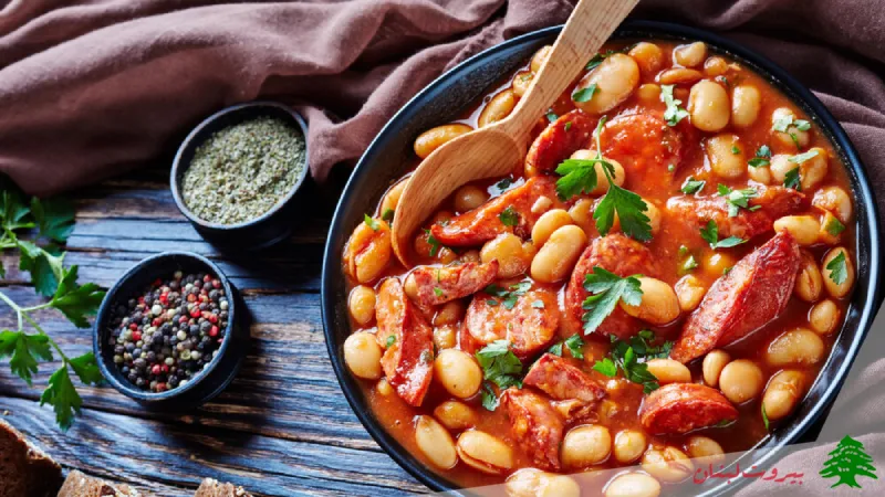 خوراک لوبیا با گوشت تکه ای