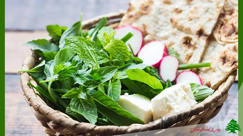 نان و پنیر و سبزی