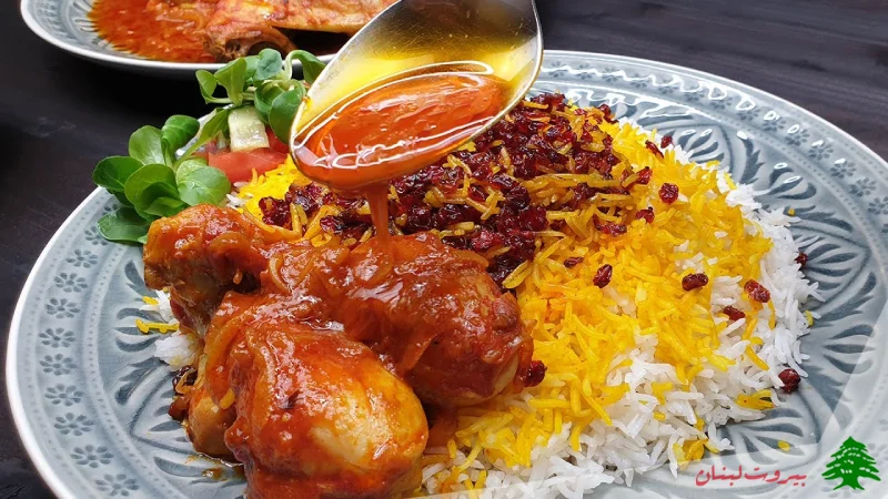 زرشک پلو با مرغ ربی