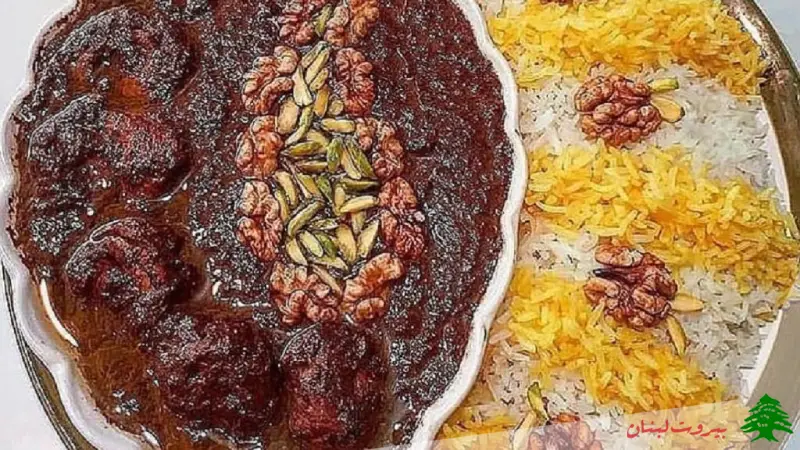 فسنججان گوشت با پلو