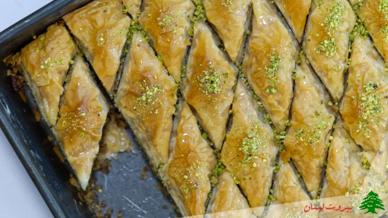 مراحل پخت باقلوای لبنانی