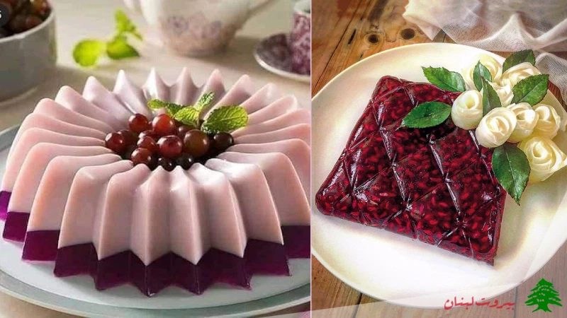 ژله قرمز انار وآلبالو